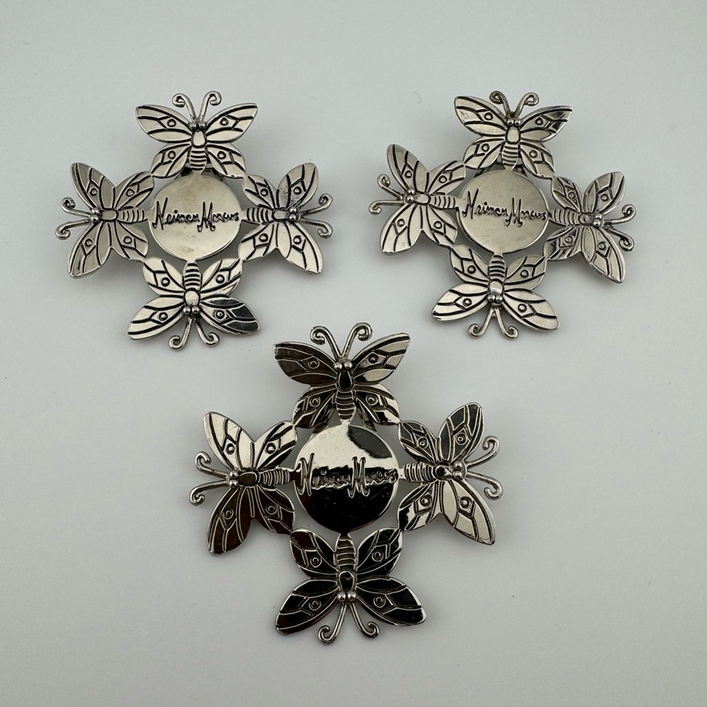 Neiman Marcus InCircle Emilia Castillo Butterfly Gift Ornament Clip Set of 3